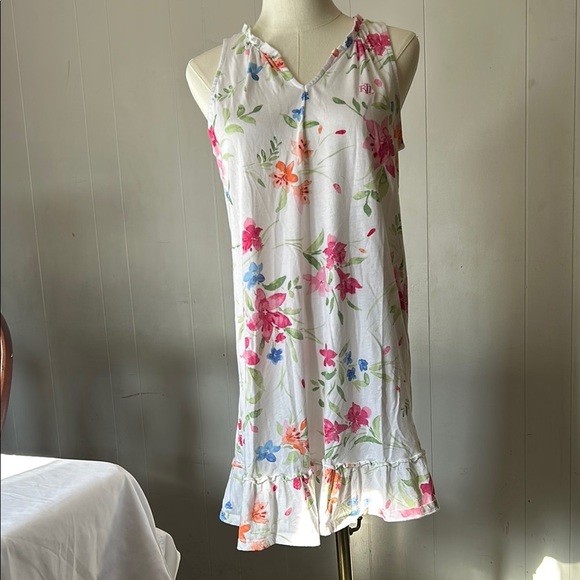 Pink and Blue Ruffled Tiered Halter Sundress - Picture 1 of 8